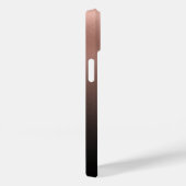 ブラック+オンブレ+ローズゴールド箔押しカスタムモノグラム Case-Mate iPhoneケース (裏面 / 右)