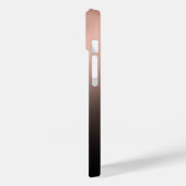 ブラック+オンブレ+ローズゴールド箔押しカスタムモノグラム Case-Mate iPhoneケース (裏面 / 左)