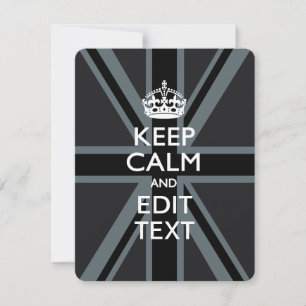 ブラック オン ブラック Keep Calm あなたのテキスト ユニオン ジャック