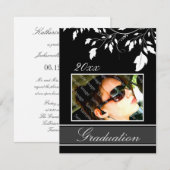 ブラック·オープン·ハウス·パーティー卒業案内 招待状 (正面/裏面)