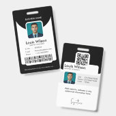 ブラック | カスタマイズ可能な従業員ID会社セキュリティ バッジ (正面&裏面)