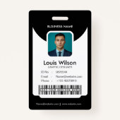 ブラック | カスタマイズ可能な従業員ID会社セキュリティ バッジ (正面)