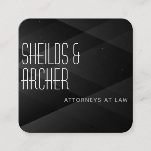 ブラック·カスタマイズ抽象芸術·ミニマリスタイリッシュスト スクエア名刺 (正面)
