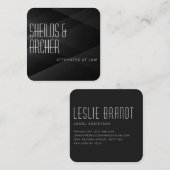 ブラック·カスタマイズ抽象芸術·ミニマリスタイリッシュスト スクエア名刺 (正面/裏面)