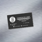 ブラック・カスタムのロゴ・ミニマリスト・ソーシャルメディアのアイコン マグネット名刺 (インサイチュ)