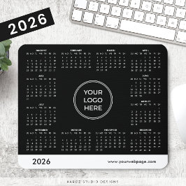 ブラック カスタム コーポレート プロモーション ロゴ 2026年 カレンダー マウスパッド