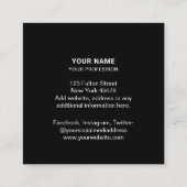 ブラック·カスタム·ロゴ·プロフェッショナル スクエア名刺 (裏面)