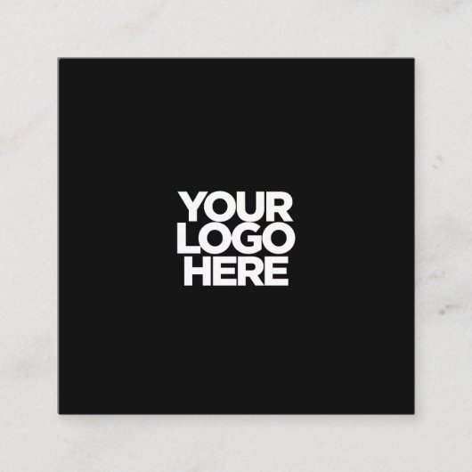 ブラック·カスタム·ロゴ·プロフェッショナル スクエア名刺 (正面)
