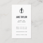 ブラック&カッコいいカッパーのギターのレッスン垂直 名刺 (裏面)