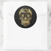 ブラック&カッコいい金ゴールドシュガースカルデイ・オブ・ザ・デッド ラウンドシール (バッグ)