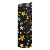 ブラック&カッコいい金ゴールドスターメタリックファッションクリスマス タンブラー (回転左)
