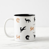 ブラック&カッパーホリデーウッドランドフォレストキツネ ツートーンマグカップ (左)