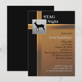 ブラック、カッパー、シルバーの鹿の招待状2 招待状 (正面/裏面)