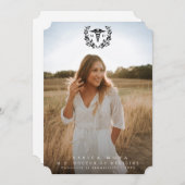 ブラック・カドゥセウスMD医学博士の卒業 案内状 (正面/裏面)