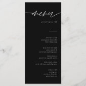ブラック・カリグラフィエレガントなウェディングメニューカード メニュー (正面)
