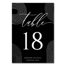 ブラック カリグラフィー シグネチャー シーティング ミニマリスト テーブルナンバー