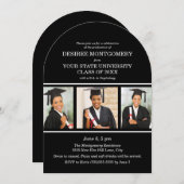 ブラック・カレッジ大学3フォトアーチ卒業 招待状 (正面/裏面)