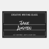 ブラック・カレッジ・コンポジションノート・ラベル 長方形シール (正面)