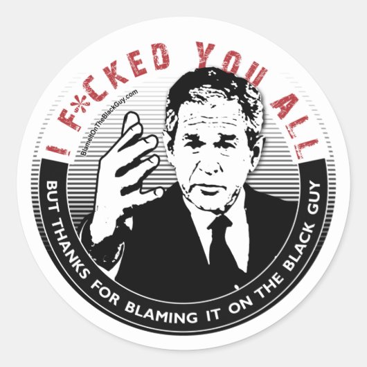 ブラック・ガイ・ステッカーで非難する ラウンドシール (正面)