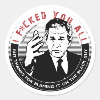 ブラック・ガイ・ステッカーで非難する ラウンドシール