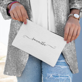 ブラック ガーリー スウォッシュ シグネチャー ネーム アクセサリーポーチ