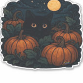 ブラック・キャット・イン・ザ・パッチクラシックTシャツ シール (正面)