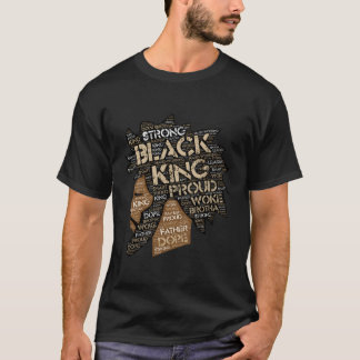 ブラック・キング・マン父の言葉フリーフォームロックスアフロア Tシャツ