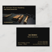 ブラック·ギター·音楽教師の名刺 名刺 (正面/裏面)