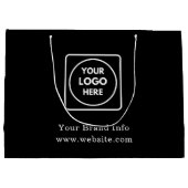 ブラック ギフトバッグ | カスタム企業ロゴ 大型バッグ (裏面)