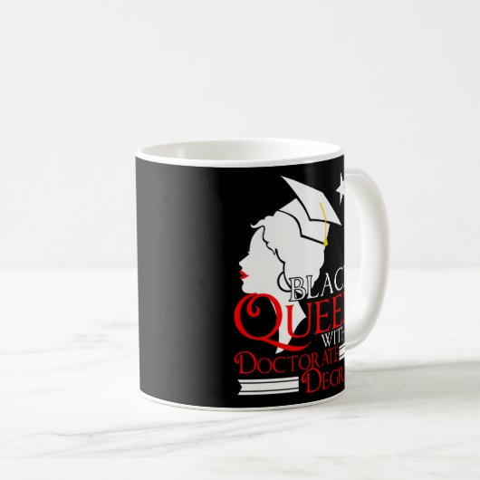 ブラック・クイーン博士号Phd Degree卒業アフリカ コーヒーマグカップ (正面右)