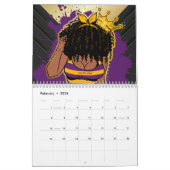 ブラック・クイーン・クイーン・メラニン・ウィメンズ・金ゴールド・ラブ カレンダー (2月 2026)
