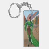 ブラック・クイーン | プリンセス | 美しい黒人女性 キーホルダー (正面左)