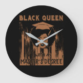 ブラック・クイーン・マスターズ最高のの卒業祝い ラージ壁時計 (正面)