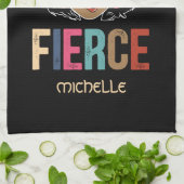 ブラック・クイーン |激しい |黒い女性 キッチンタオル (折り畳み)