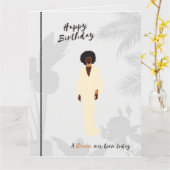 ブラック・クイーン |誕生日グリーティングカード カード (黄色い花)