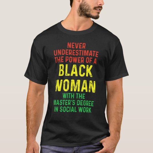ブラック・クイーンMSWソーシャル・ワーク・マスターズ卒業 Tシャツ (正面)