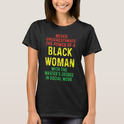 ブラック・クイーンMSWソーシャル・ワーク・マスターズ卒業 Tシャツ (正面)