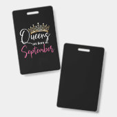 ブラック・クイ生まれンズが9月女性誕生日 バッジ (正面&裏面)