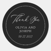 ブラック | クラシックイタリアンエレガンス結婚ズ ラウンドシール (正面)