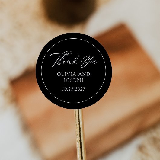 ブラック | クラシックイタリアンエレガンス結婚ズ ラウンドシール