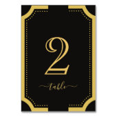 ブラック&クラシック金ゴールドエレガント銅結婚テーブル テーブルナンバー (裏面)