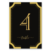 ブラック&クラシック金ゴールドエレガント銅結婚テーブル テーブルナンバー (裏面)