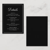 ブラック クラシック エレガント ウェディング エンクロージャーカード (正面/裏面)