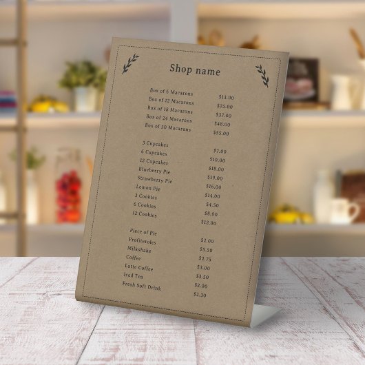 ブラック、クラフトおよび素朴価格表ペデスタル記号 台座サイン