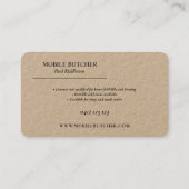 ブラック&クラフトモバイルブッチャーキャトル農家 名刺 (裏面)