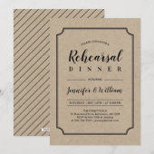 ブラック&クラフト | クラシック結婚リハーサル 招待状 (正面/裏面)