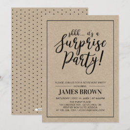 ブラック&クラフト |サプライズモダンリタイアパーティー 招待状