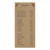 ブラック、クラフト&メニュ素朴ー&プライス・リスト・ラック・カード ラックカード (正面)