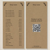 ブラック、クラフト&メニュ素朴ー&プライス・リスト・ラック・カード ラックカード