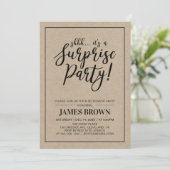 ブラック＆クラフト | モダンサプライズ退職パーティー 招待状 (スタンド正面)